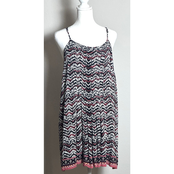 Sanctuary‎ Women’s Black Burgundy & White Sundress Size L Summer Dress - Picture 16 of 16